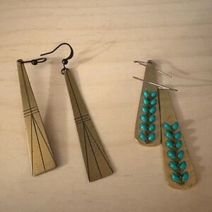 Gold and Turquoise Dangle Earrings *bundle*